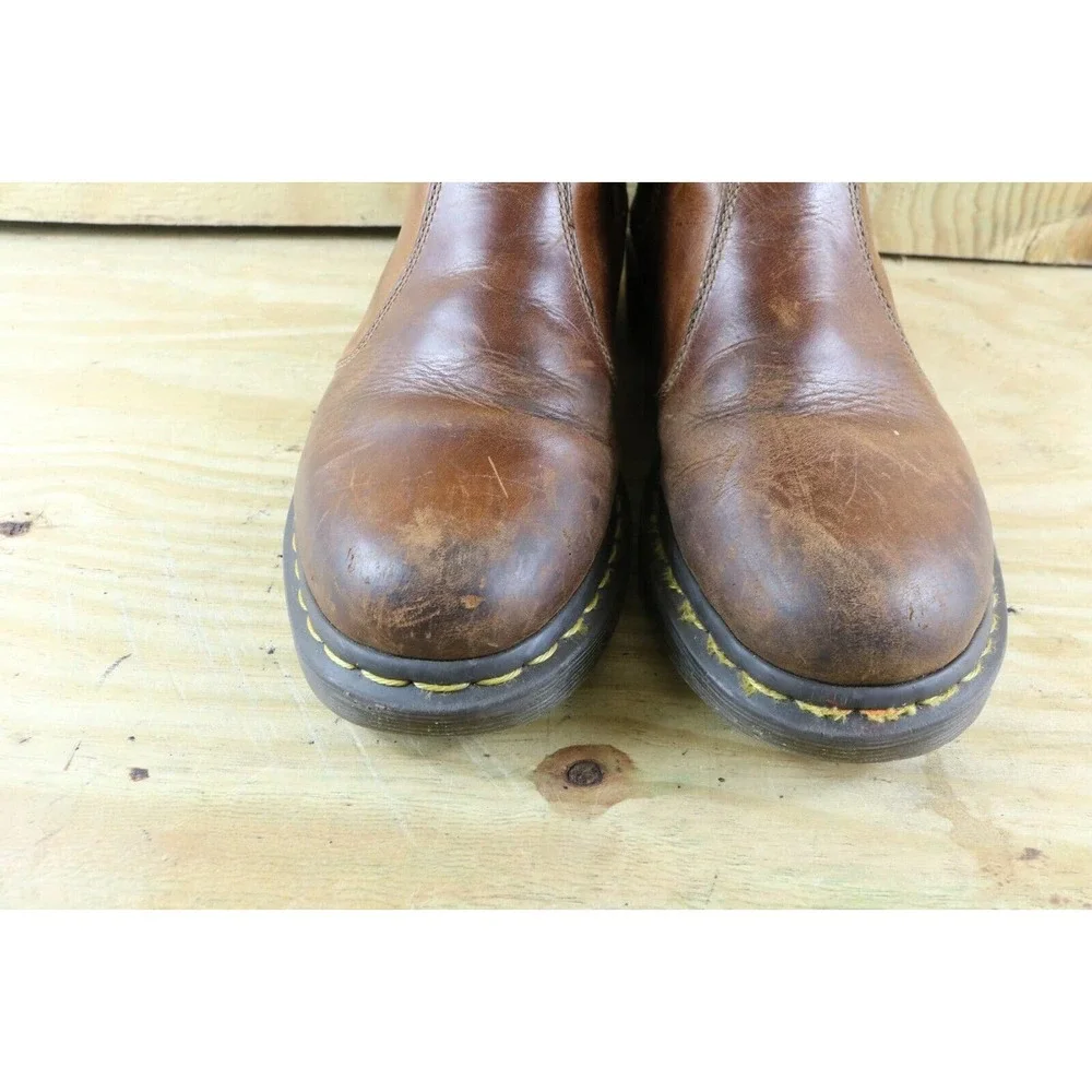 Dr Doc Martens Boots Womens 9 Black Air Wair Chelsea 2976 Leonore Faux Fur Shoes_4